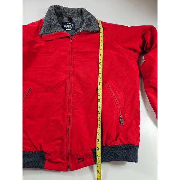 Woolrich Vintage Coat Nylon Fleece Lined Red Jacket Made in USA Size Large L ^ - Picture 6 of 6